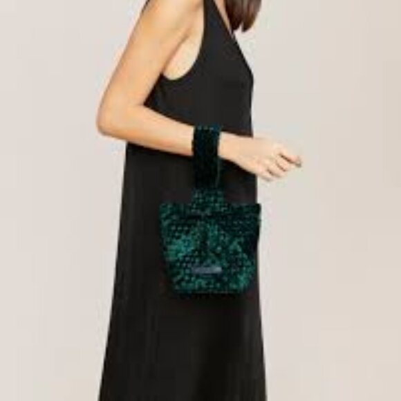 Naghedi, Kyoto Clutch Velvet, Emerald, NWT - Picture 3 of 13
